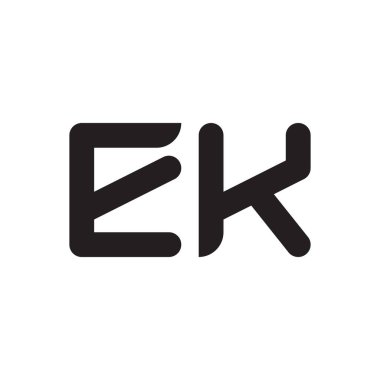 ek ilk harf vektör logo simgesi