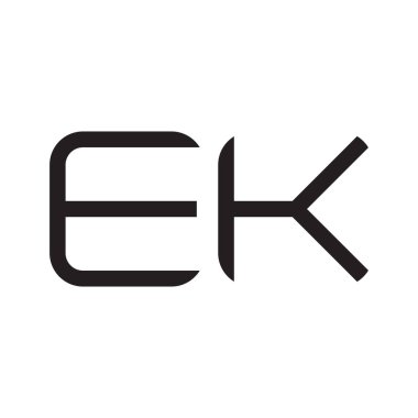 ek ilk harf vektör logo simgesi