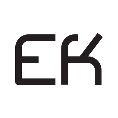 ek ilk harf vektör logo simgesi