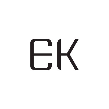 ek ilk harf vektör logo simgesi