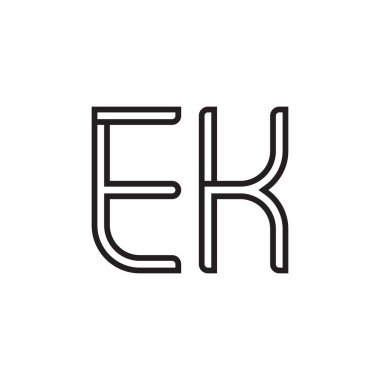 ek ilk harf vektör logo simgesi