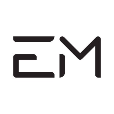 em ilk harf vektör logo simgesi