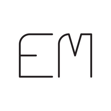 em ilk harf vektör logo simgesi