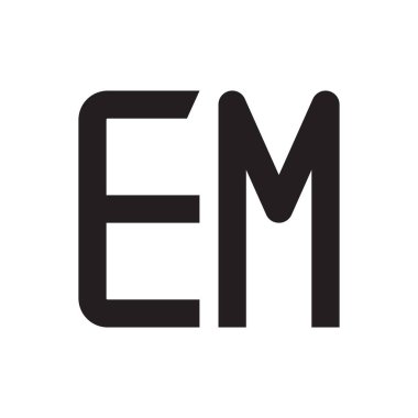 em ilk harf vektör logo simgesi