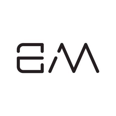 em ilk harf vektör logo simgesi