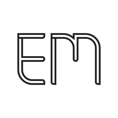 em ilk harf vektör logo simgesi