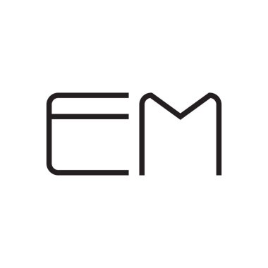 em ilk harf vektör logo simgesi