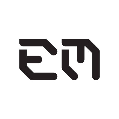 em ilk harf vektör logo simgesi