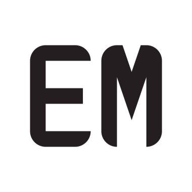 em ilk harf vektör logo simgesi