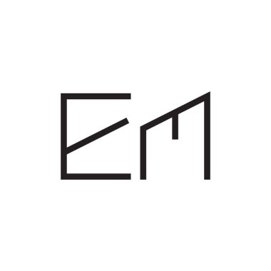 em ilk harf vektör logo simgesi