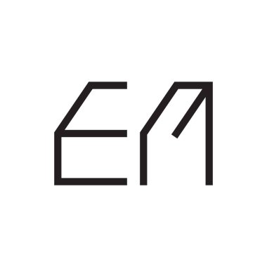 em ilk harf vektör logo simgesi