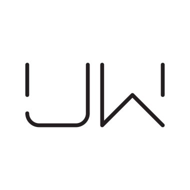 uw ilk harf vektör logo simgesi