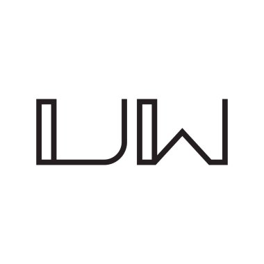 uw ilk harf vektör logo simgesi