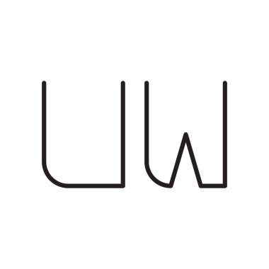 uw ilk harf vektör logo simgesi