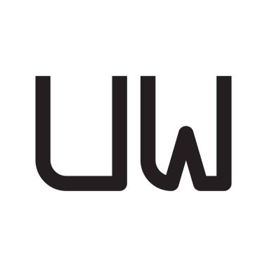 uw ilk harf vektör logo simgesi