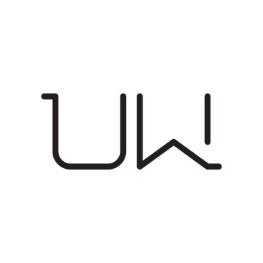 uw ilk harf vektör logo simgesi