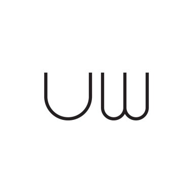 uw ilk harf vektör logo simgesi