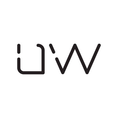 uw ilk harf vektör logo simgesi