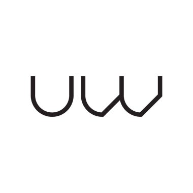 uw ilk harf vektör logo simgesi