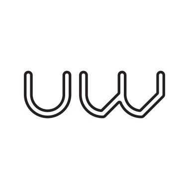 uw ilk harf vektör logo simgesi