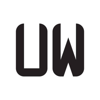 uw ilk harf vektör logo simgesi