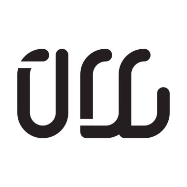 uw ilk harf vektör logo simgesi