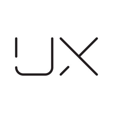 ux ilk harf vektör logo simgesi