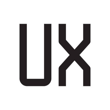 ux ilk harf vektör logo simgesi