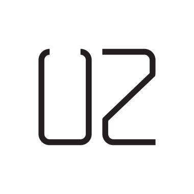 uz ilk harf vektör logo simgesi