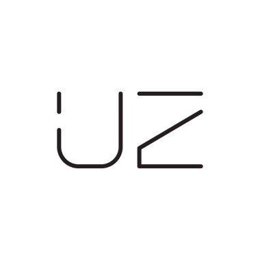 uz ilk harf vektör logo simgesi