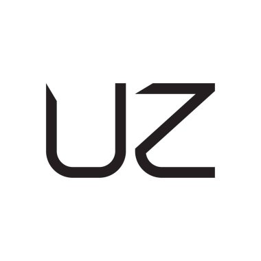 uz ilk harf vektör logo simgesi