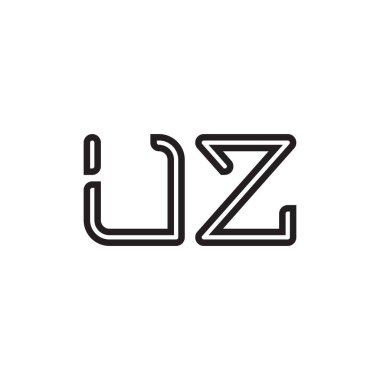 uz ilk harf vektör logo simgesi