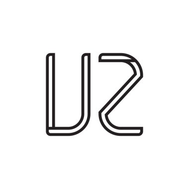 uz ilk harf vektör logo simgesi