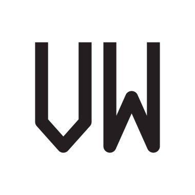 vw ilk harf vektör logo simgesi