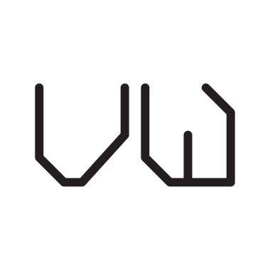 vw ilk harf vektör logo simgesi