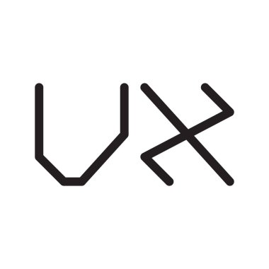 vx ilk harf vektör logo simgesi