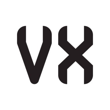vx ilk harf vektör logo simgesi