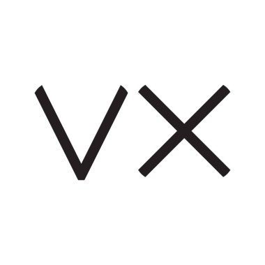 vx ilk harf vektör logo simgesi