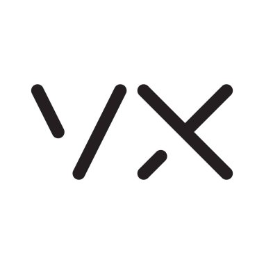 vx ilk harf vektör logo simgesi