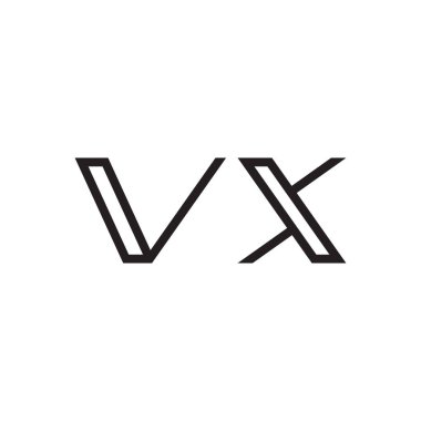 vx ilk harf vektör logo simgesi