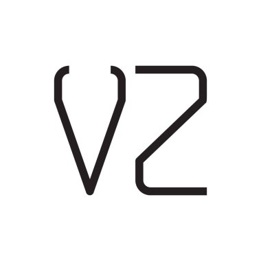 vz ilk harf vektör logo simgesi