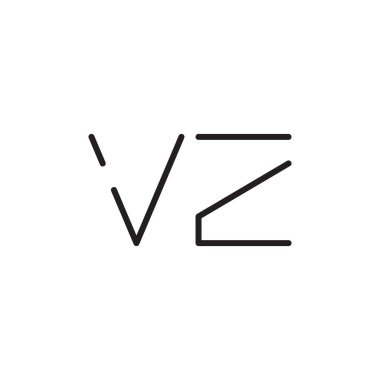 vz ilk harf vektör logo simgesi