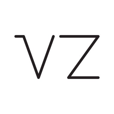 vz ilk harf vektör logo simgesi