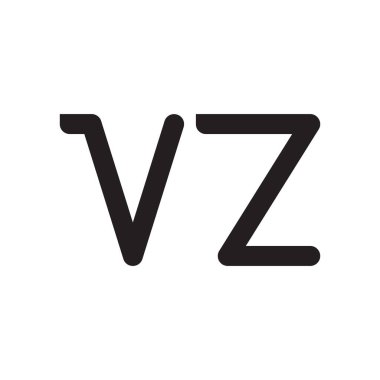 vz ilk harf vektör logo simgesi