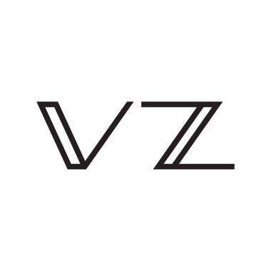 vz ilk harf vektör logo simgesi