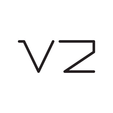 vz ilk harf vektör logo simgesi