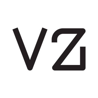 vz ilk harf vektör logo simgesi
