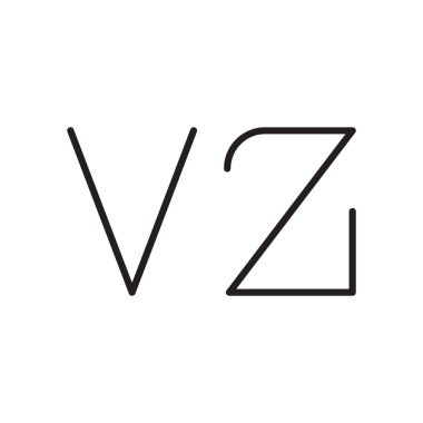 vz ilk harf vektör logo simgesi