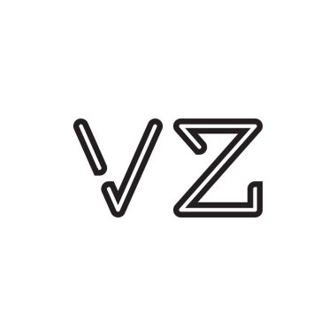 vz ilk harf vektör logo simgesi