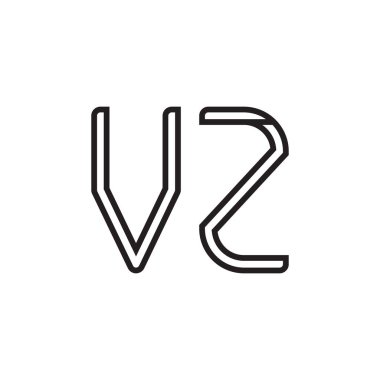 vz ilk harf vektör logo simgesi